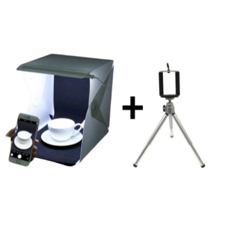 Mini Tripod For Smartphones And Cameras + Studio Light Box