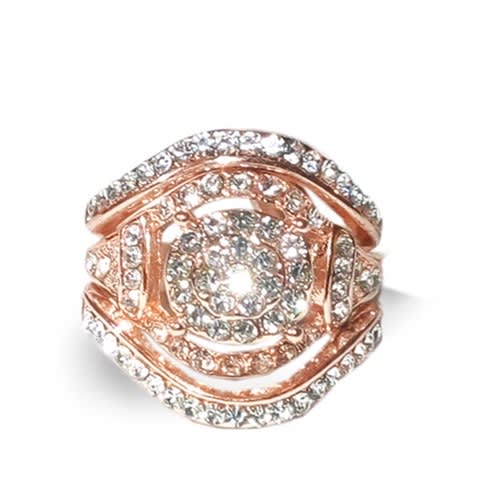 Regal Rose Gold Bridal Wedding Rings