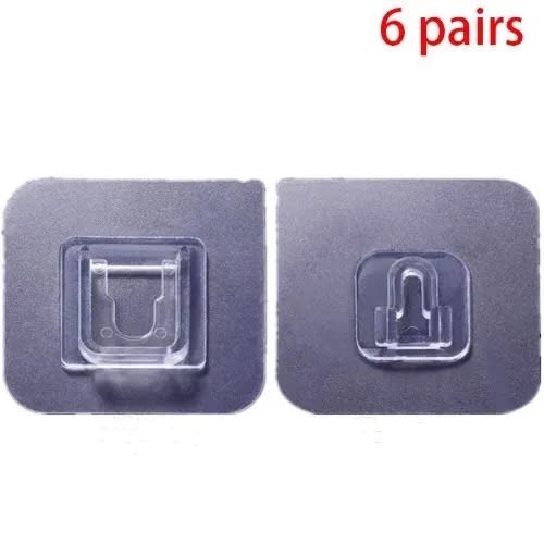 Double-sided Adhesive Wall Hooks - 6 Pieces