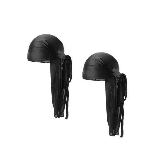 2 In 1 Silky Durags-  Black