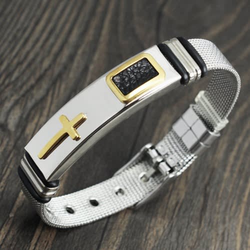 Unisex Silicone Bracelet - Silver & Gold