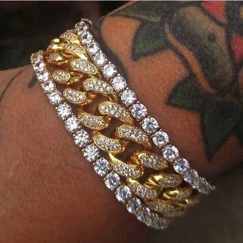 Ice Box Rugged 3in1 Full Studded Stone Cuban Hand Chain