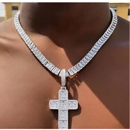 Iced Out Cuban Cross And Chain