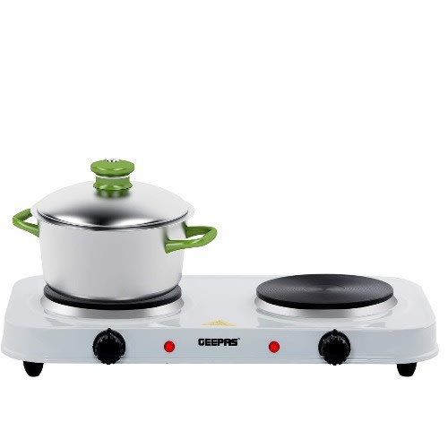 Double Hot Plate For Precise Table Top Cooking With Adjustable Thermostat - 2000W