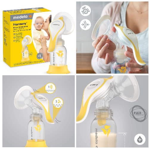 Manual Harmony Single Hand Breast Pump With Flex Shields For Comfort - 6 Count