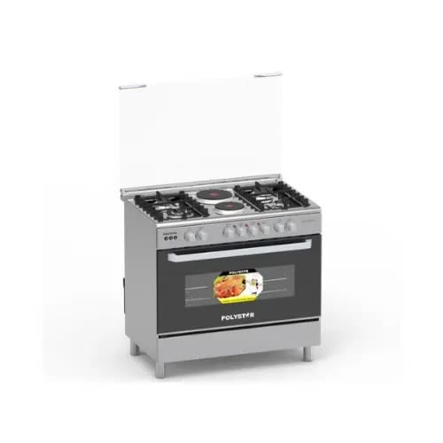 60x60 Cm 4-burner Floor Standing Gas Cooker - Stainless With 2hotplate Pv-fs950eg2