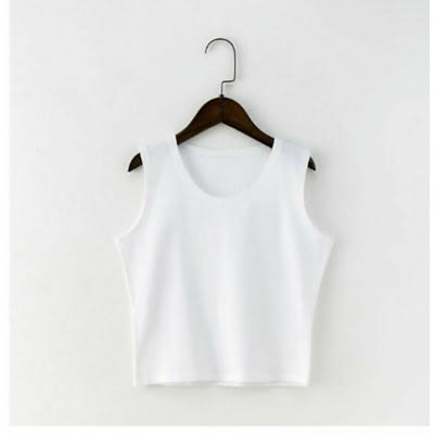 Sleeveless Crop Tank Top - White
