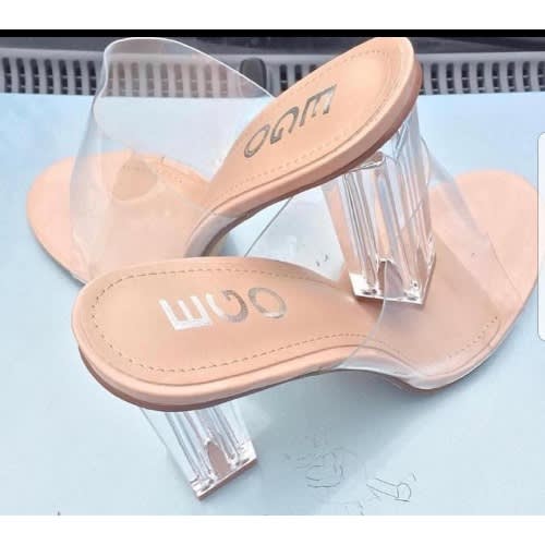 Heeled Transparent Slippers