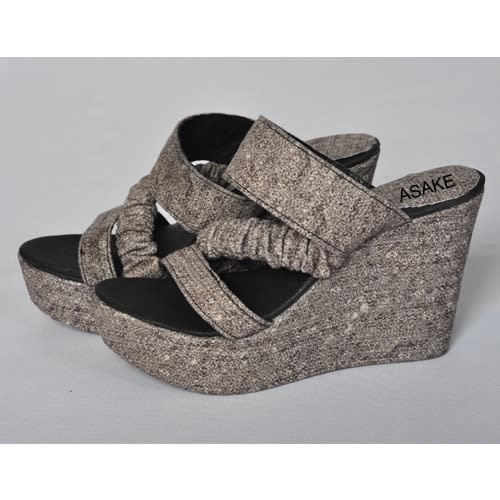 Wedge Slippers - Gray