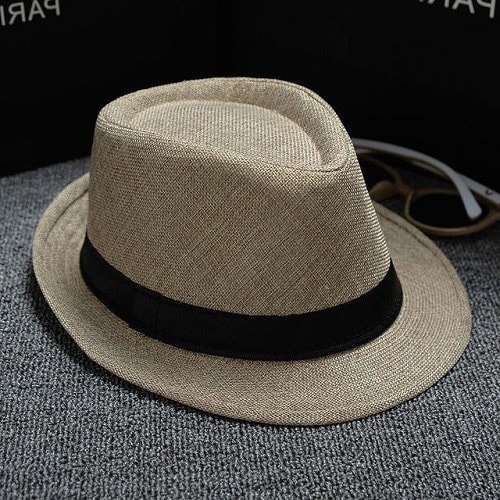 Mens Fedora Hat - Beige