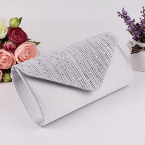 Crystal Clutch Purse - Silver