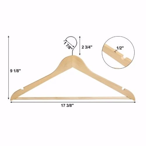 Wooden Hanger - 20 Pieces