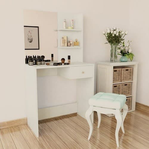 J Best -dressing Table With Mirror White