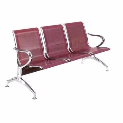 Visitors Metal Bench - 3-Seater - Wine