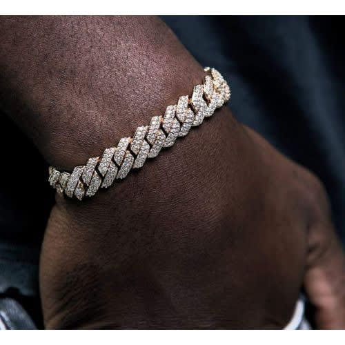 Ice Stone Cuban Link Bracelet - Gold
