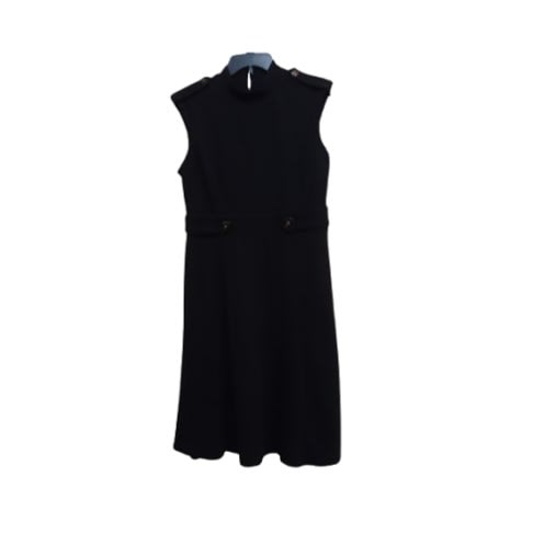 Fitted Short Dress With Buttoned Shoulder - Black