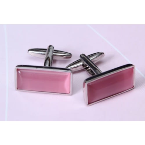 Rectangular Head Design Cuff Link Pink- Mc 1287