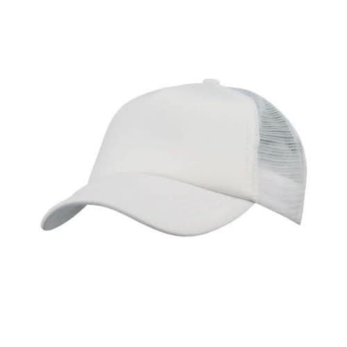Plain Trucker Face Cap - Unisex - White