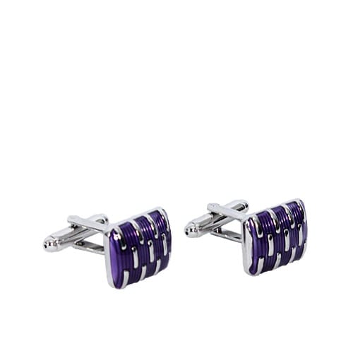 Aria Steel Cufflinks - Purple