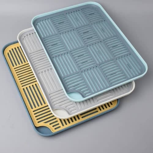 Set Of Double Layer Dish Drainer Fruit Tray - Storage Drying Rack - 3 Pcs