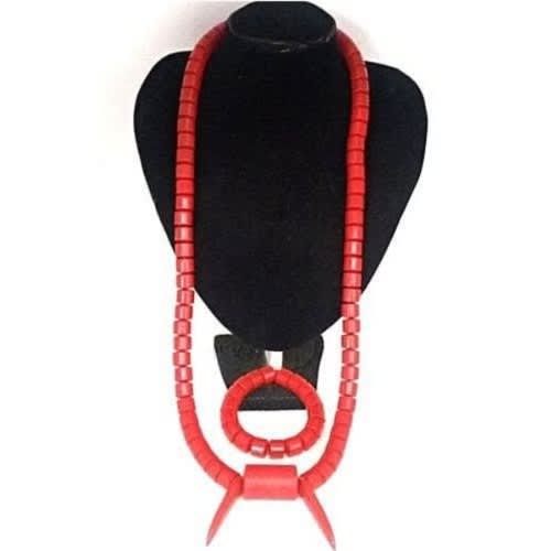 African Traditional Coral Hand Beads And Necklaces - 9mm