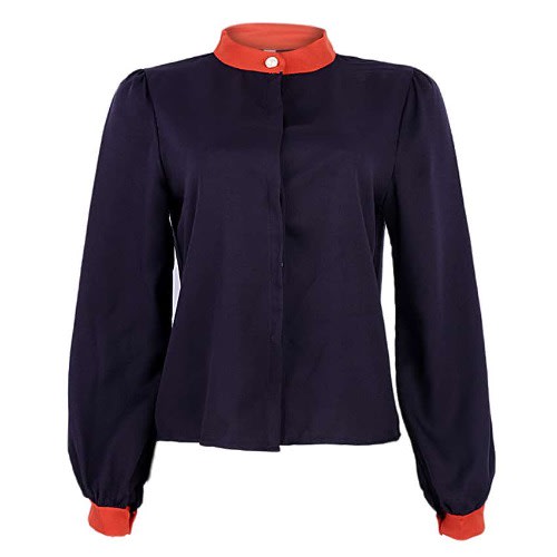 Collar Neck Blouse- Blue