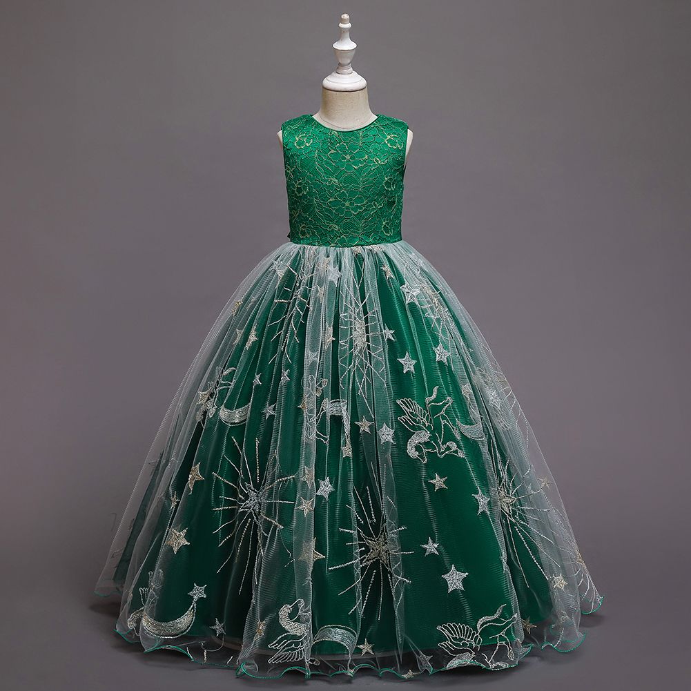 Girls'clothing Kids Children New Arrival Maxi Birthday Wedding Dinner Party Dress Ball Gown