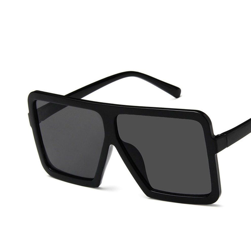 Big Square Women Men Sunglasses UV400 Eyewear Hip Hop All-match Sun Glasses-bright Black & Grey-square