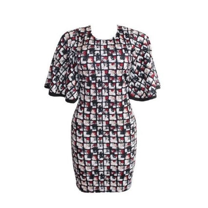 Wide Sleeve Design Formal Bodycon Dress -multicolour