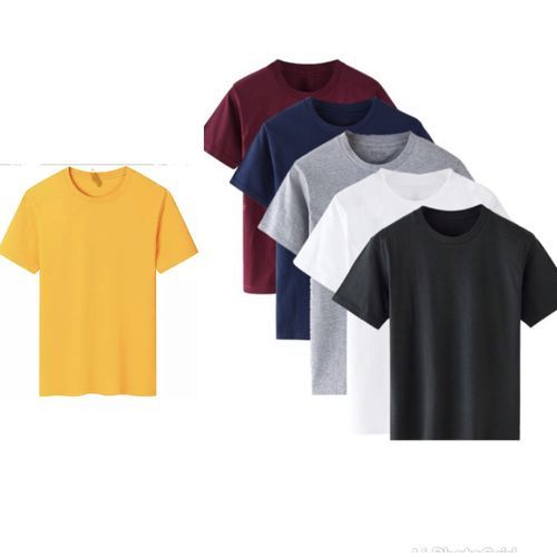 6 IN 1 UNISEX PLAIN ROUND NECK POLO T-SHIRT