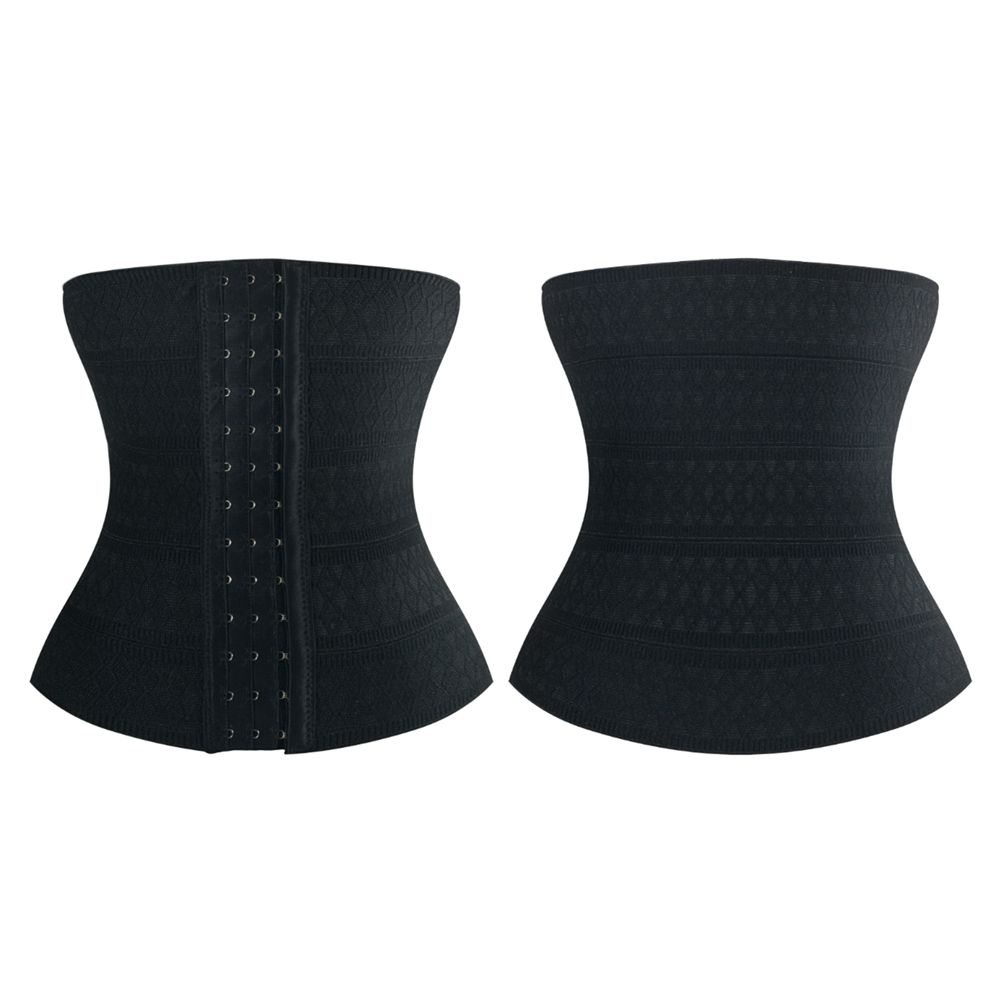 Women Body Shaping Waist Trimmer Training Belt Elastic-Black