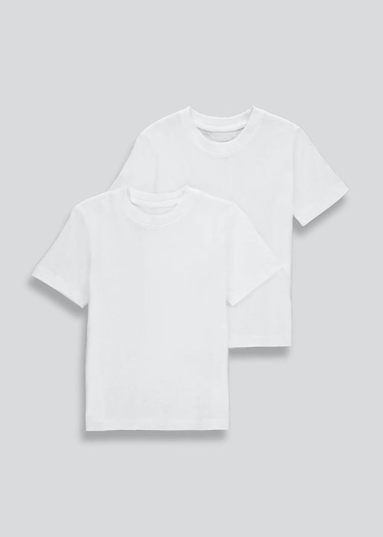 Kids 2 Pack White School T-Shirts