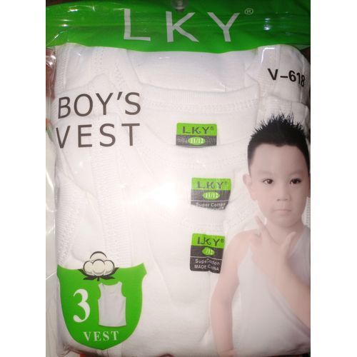 3 In 1 BOYS White Singlets,boys Underwear