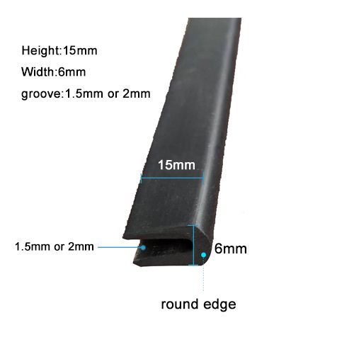 1/2/3/5m U-Shaped Rubber Strip Guard Plate Mechanical Sealant Card Strip Glass
