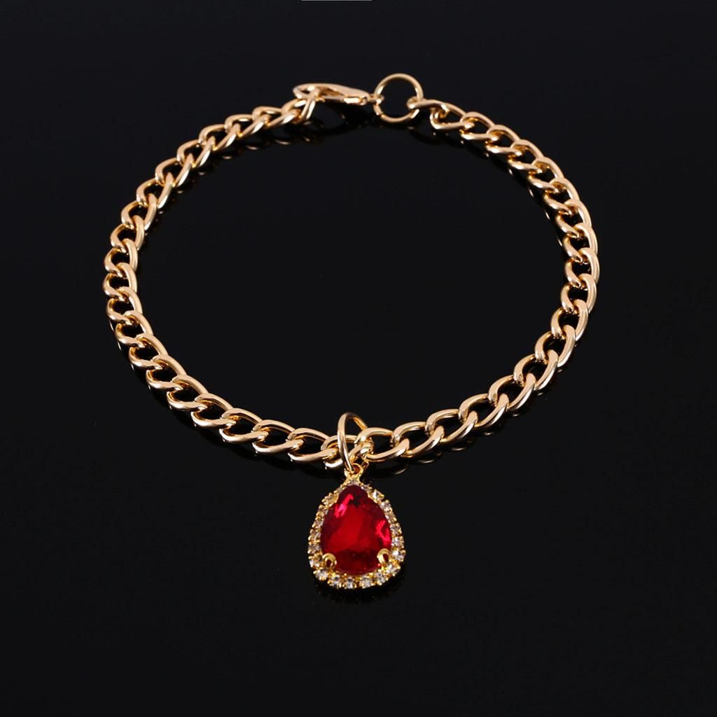 Gem Cat Collar Diamond Cat Dog Collar With Bling Charm Rhinestones Red