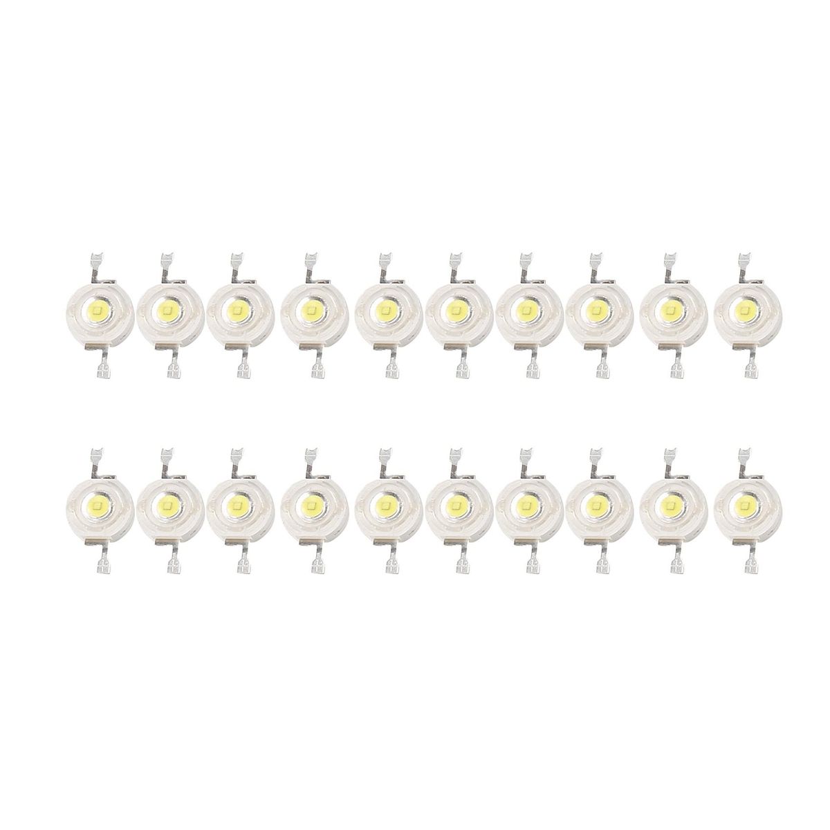 20 Pcs High Power 2 Pin 3W White LED Bead Emitters 170-190Lm 6000K
