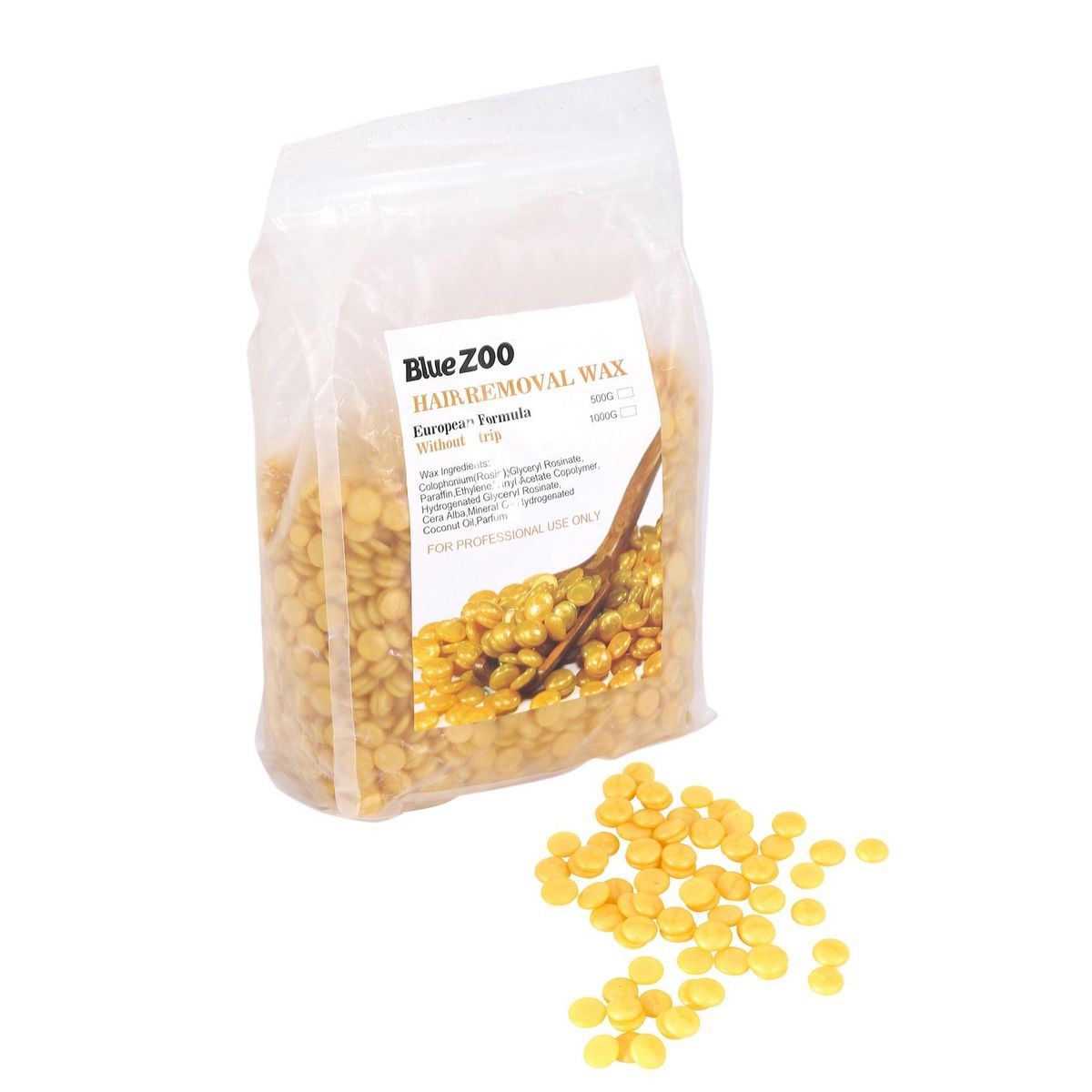 BlueZOO Depilatory Shimmer Hard Wax Beans For Hair Removal-Gold