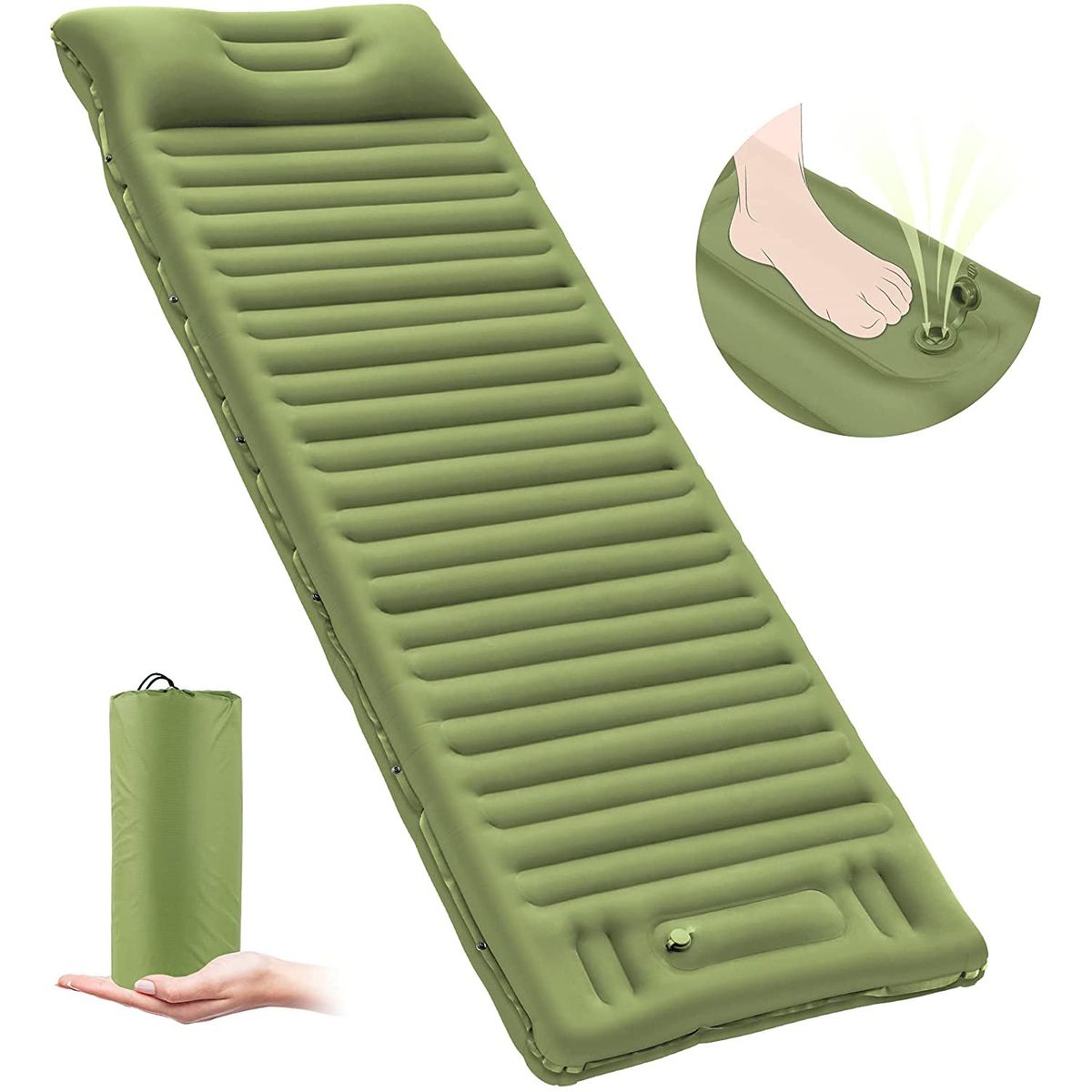 Inflatable Sleeping Pad For Camping, Camping Mat With Pillow