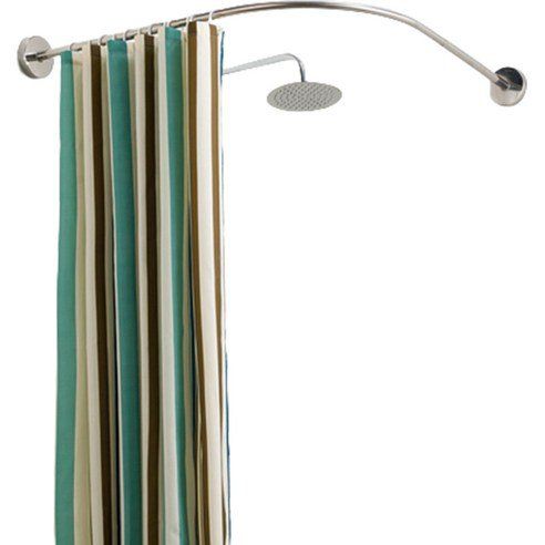 One Seven Nine Stainless Steel Corner Shower Curtain Rod
