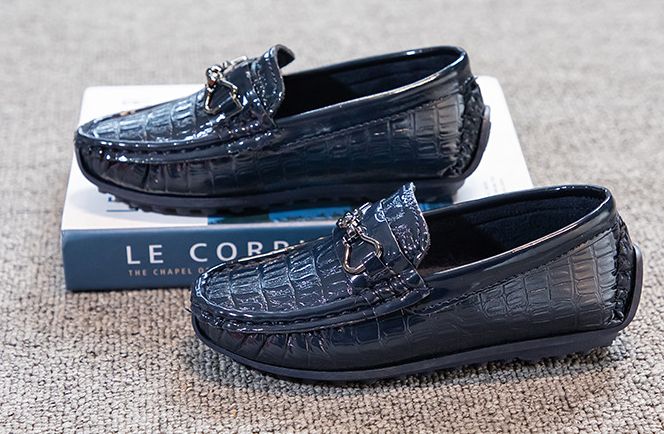 Boys Loafers Slip-Ons Shoes- Black