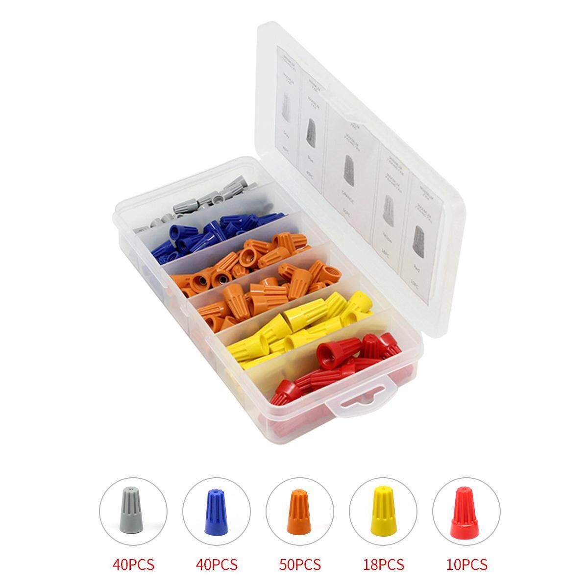 158PCS Wire Connector Terminal Twist Electrical Nut Spring Cap Assortment Kit
