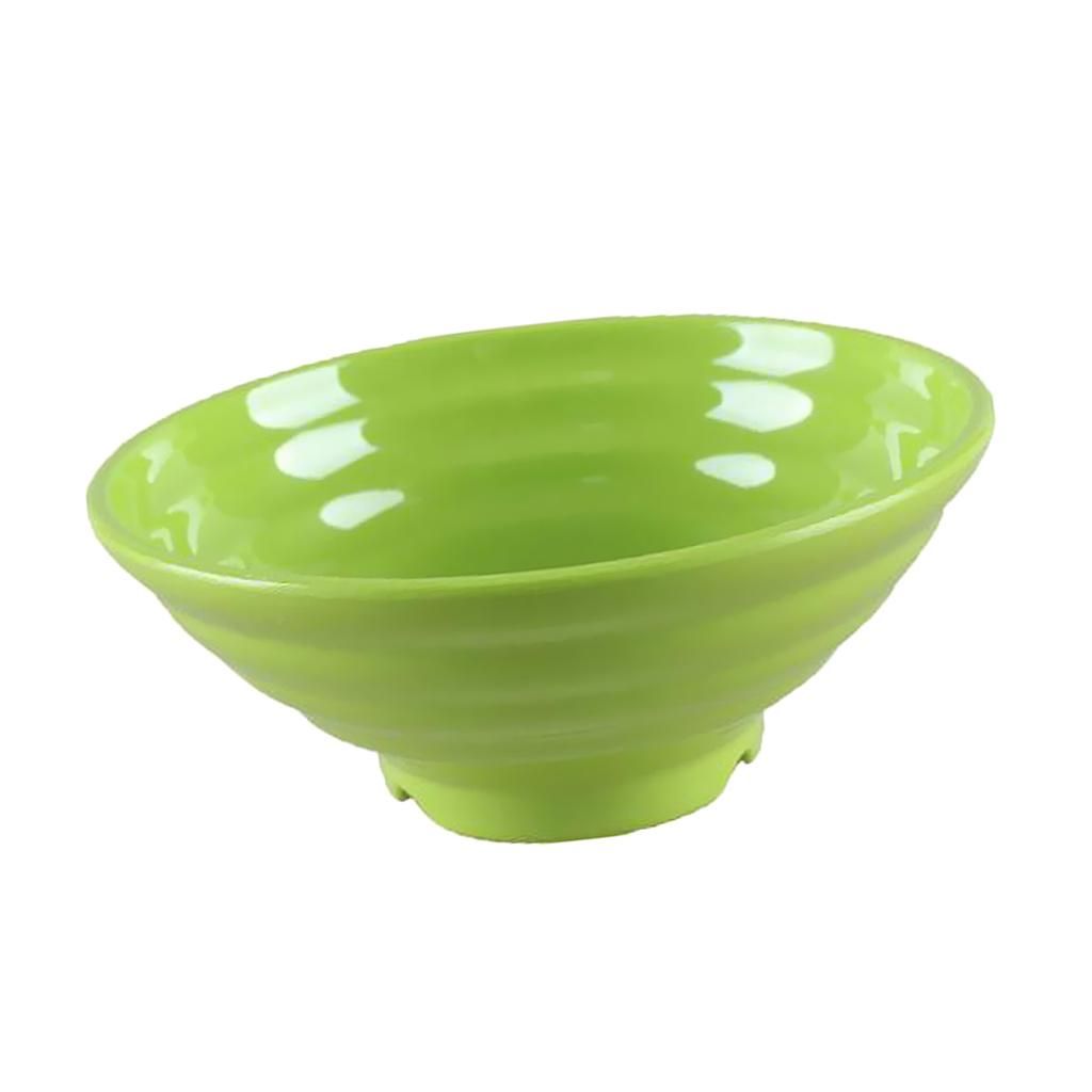 Melamine Plastic Large Noodles Bowl Skidproof Striated Soup Food Green