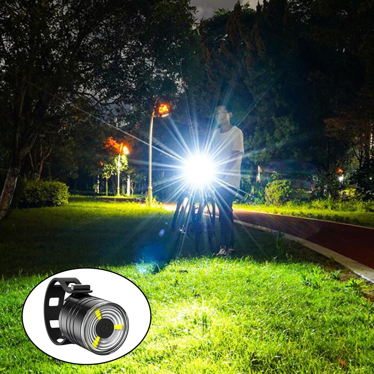 LED Bike Lights Set, Bright Front And Back Rear White