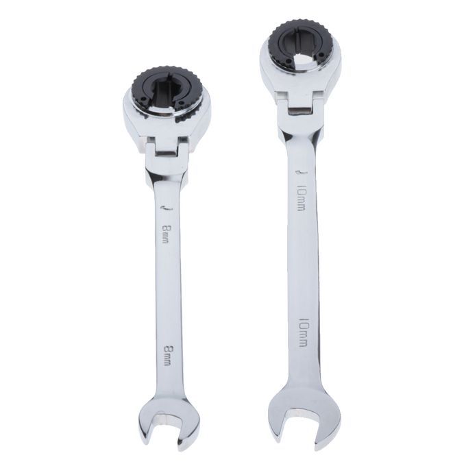 2 Pieces Steel Metric Ratcheting Wrench  Head Reversible 8mm