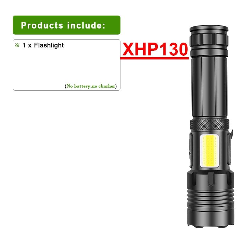 100000LM XHP160 High Power LED Flashlight USB 18650