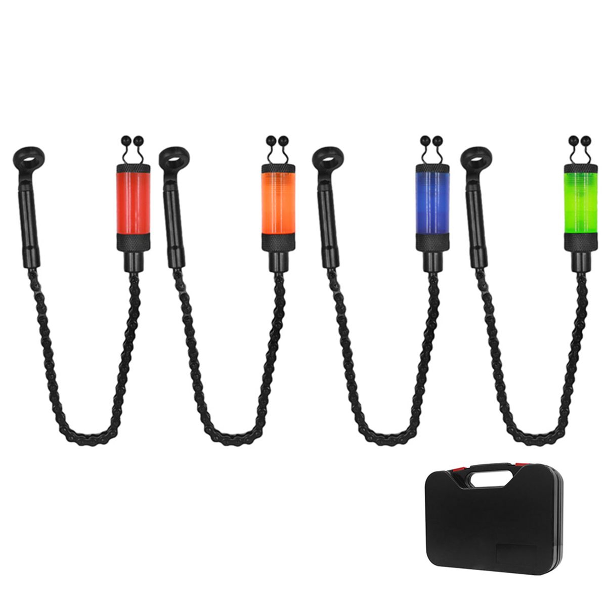 4pcs Fishing Swingers With Storage Case Chain Alert Swingers