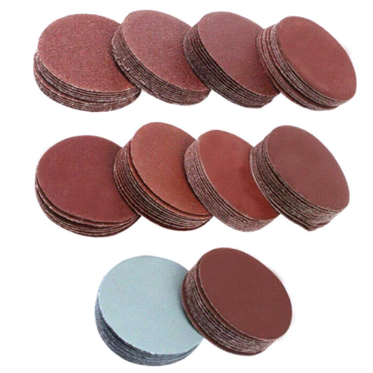 100Pcs 2in High Performance Sanding Disc 80-3000 Grit Rust Paint Removal Sand Paper for Polishing & Grinding