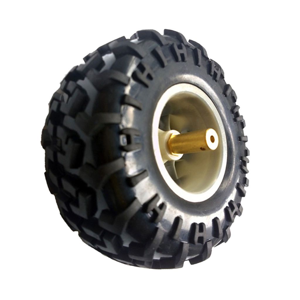 130mm Rubber Tire Tyres + Plastic Wheel Set For RC  Truck Silver