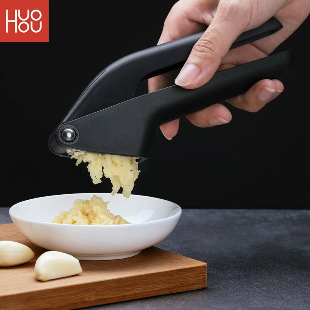HUOHOU Garlic Presser Kitchen Manual Garlic Crusher Kitchen Tool Multi Mixer Cutter Garlic Grinding Slicer Chopper Squeeze Tool Cooking Gadgets Tool