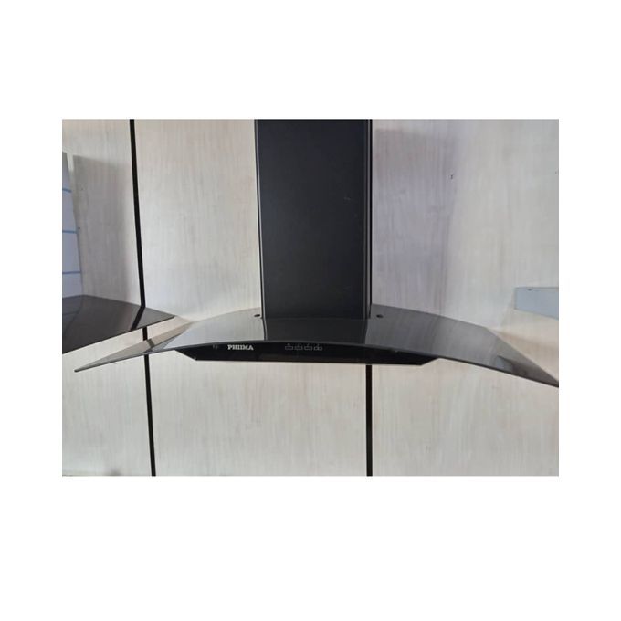 90cm Range Hood Pipeless Kitchen Extractor Tempered Glass